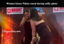 Women kisses nikita rawal during selfie goes viral on internet Women kisses Nikita rawal during selfie